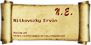 Nitkovszky Ervin névjegykártya