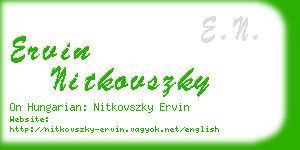 ervin nitkovszky business card